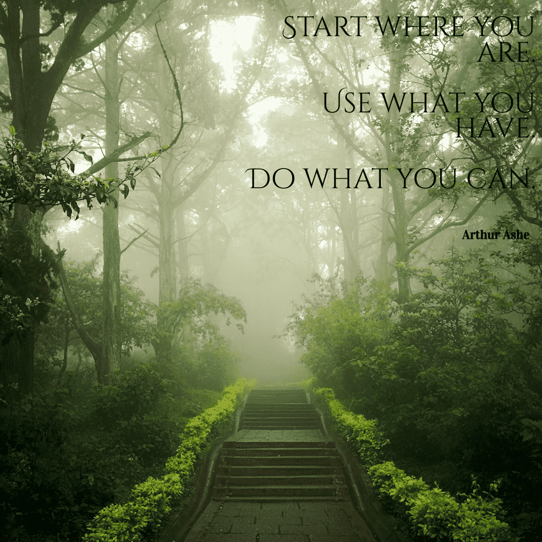 Start where you are. Use what you have. Do what you can. - Arthur Ashe